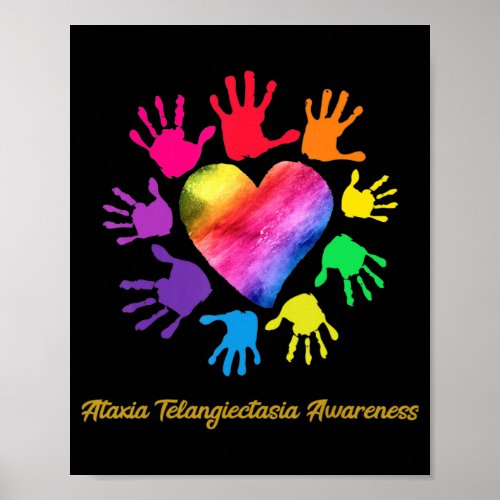 Ataxia Telangiectasia Awareness Hands Ataxia Telan Poster