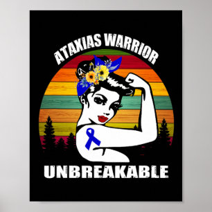 Ataxia Warrior Awareness Automatic Support Gift Poster