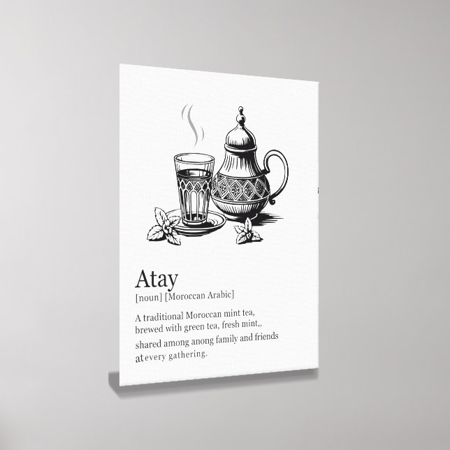 Atay – Moroccan Mint Tea Definition Wall Art  Canvas Photo Tile (Angled)