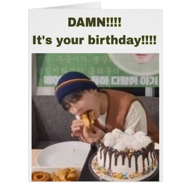 'ATEEZ Hongjoon meme' Birthday Card (Front)