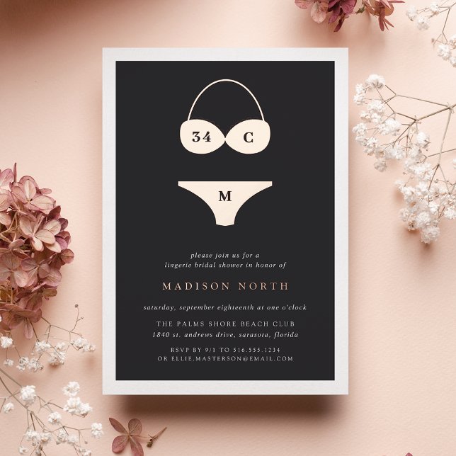 Atelier Lingerie Bridal Shower Foil Invitation (Creator Uploaded)