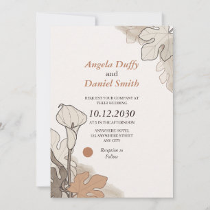 Atelier Sculptural Calla Lily Modernist Botanical Invitation