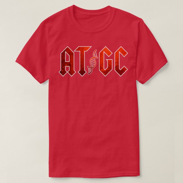 ATGC Funny Science Teacher Gift DNA  T-Shirt (Design Front)