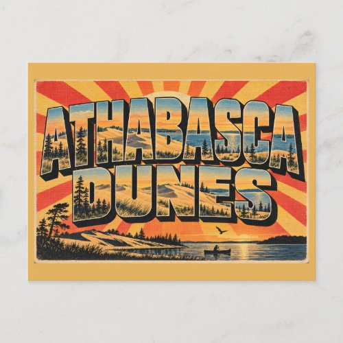 Athabasca Dunes SK Northern Active Sand Art Postcard