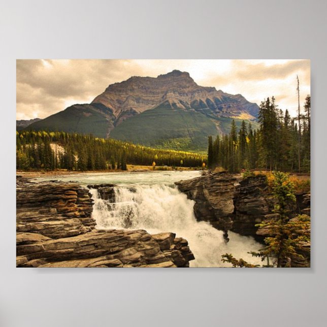 Athabasca Falls Canada stylized Poster (Front)
