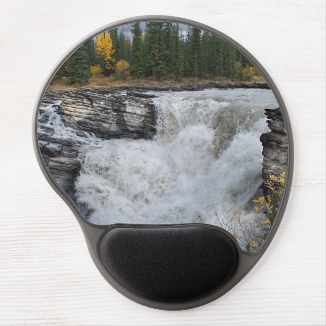 Athabasca Falls, Canadian Waterfall Photography Gel Mouse Pad (Front)