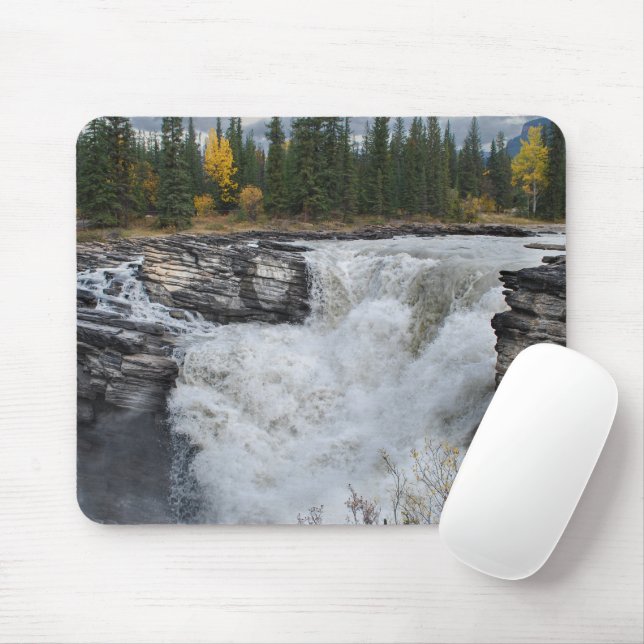 Athabasca Falls, Nature Waterfall Photography Mouse Pad (With Mouse)