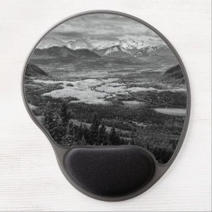 Athabasca Lookout, Monochrome Scenery Photography Gel Mouse Pad