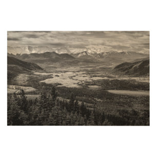 Athabasca Lookout, Scenery Photography Wood Wall Art