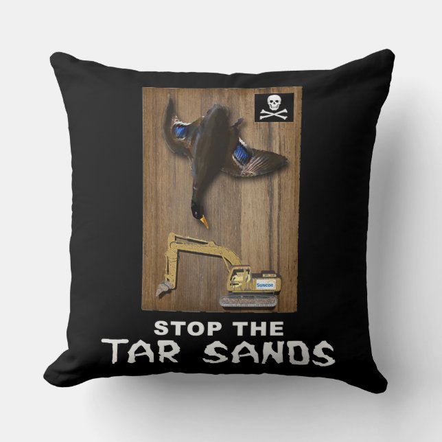 Athabasca Tar Sands Duck Mount Throw Pillow (Front)
