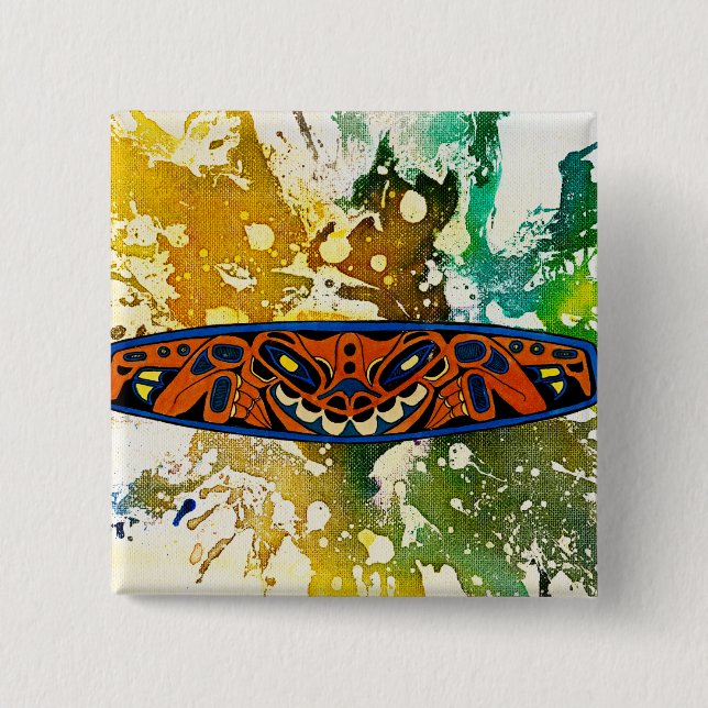 Athabascan Totem by Michael Moffa Button (Front)