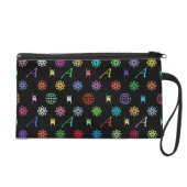 Atheism Monogram (bright on black) Wristlet Bag (Front)