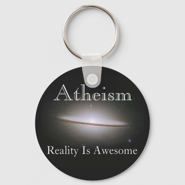 atheism, reality is awesome keychain (Front)
