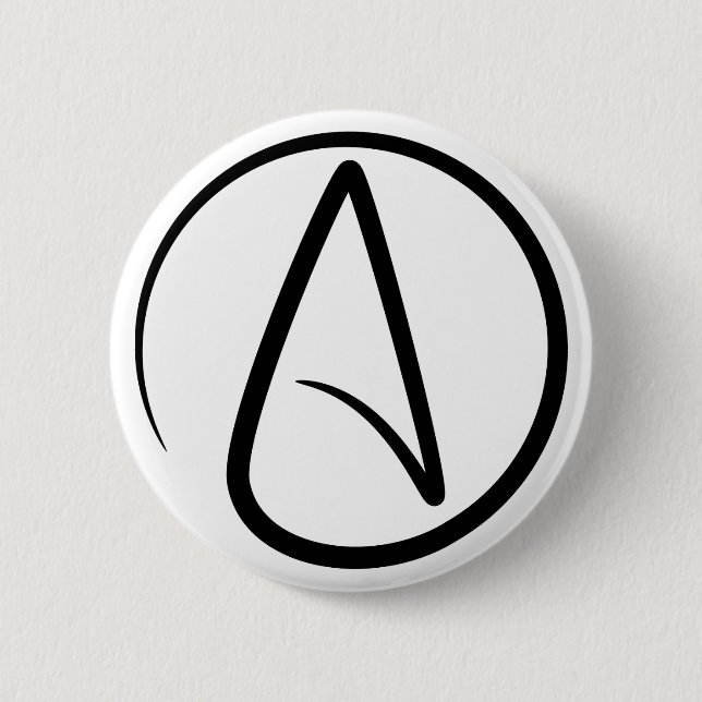 Atheism Symbol - Atheist Sign Button (Front)