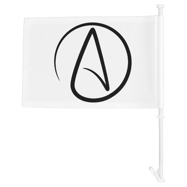Atheism Symbol - Atheist Sign Car Flag (Back)