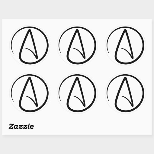 Atheism Symbol - Atheist Sign Classic Round Sticker | Zazzle