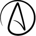 Atheism Symbol - Atheist Sign Cutout<br><div class="desc">Black Atheism symbol. Great gift for atheist,  gift for philosopher,  gift for scientist and a cool atheism gift idea.</div>