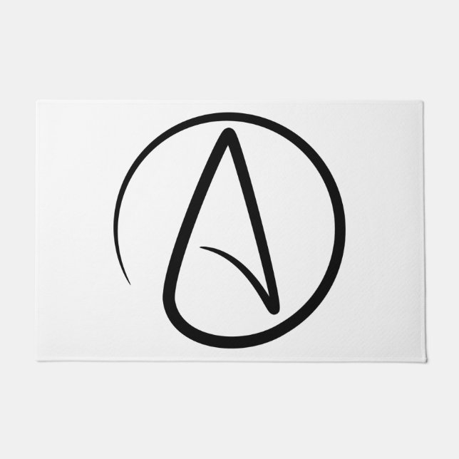 Atheism Symbol - Atheist Sign Doormat (Front)