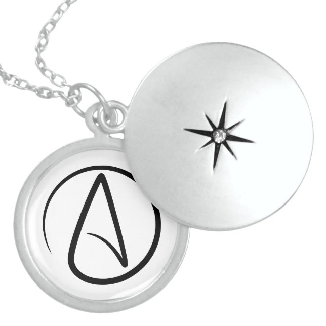 Atheism Symbol - Atheist Sign Locket Necklace (Front)