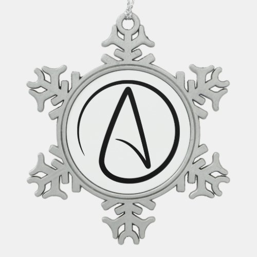 Atheism Symbol _ Atheist Sign Snowflake Pewter Christmas Ornament
