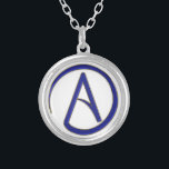 Atheism symbol silver plated necklace<br><div class="desc">Atheism symbol.Atheism is simply the absence of belief that any deities exist.</div>