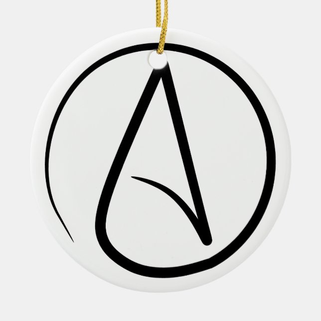 Atheist A Black on White Ornament (Front)