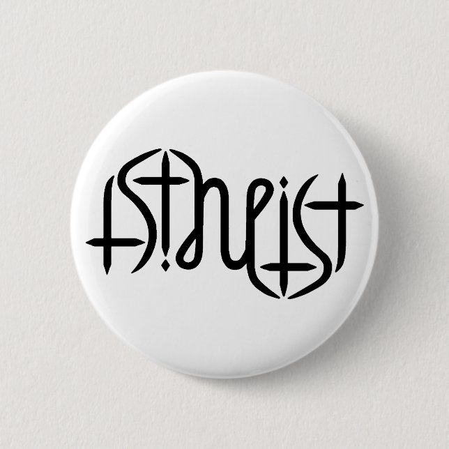 Atheist Ambigram - Original Pinback Button (Front)