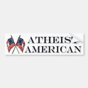 Atheist American With Vintage Flags Bumper Sticker