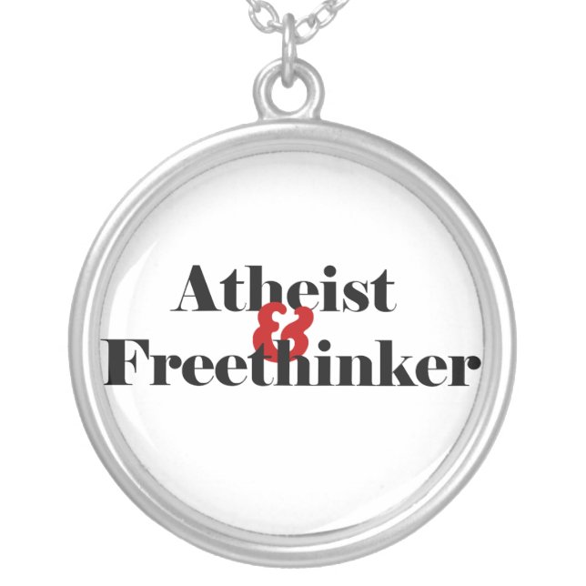 Atheist and Freethinker Silver Plated Necklace (Front)