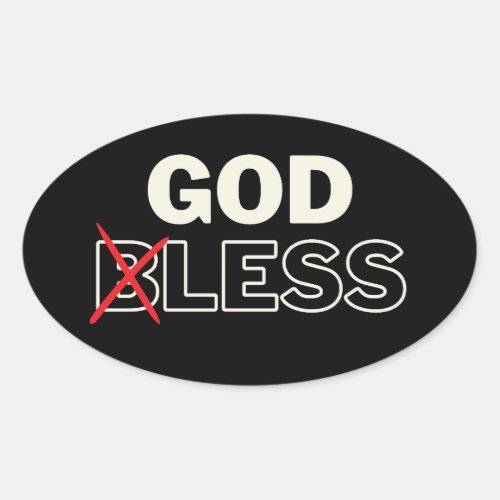 Atheist Anti Religion Godless Oval Sticker