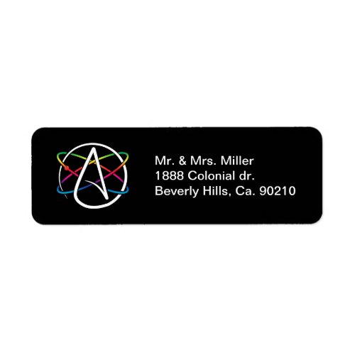 Atheist Atom Rainbow Label