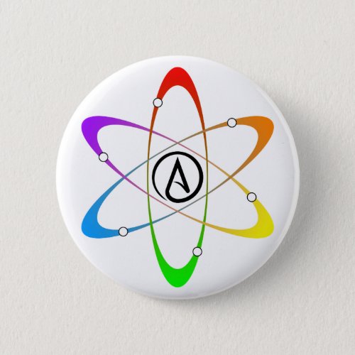 Atheist Atom Symbol Button