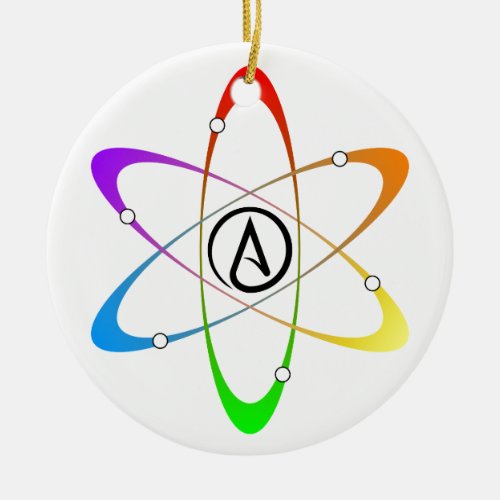 Atheist Atom Symbol Ceramic Ornament