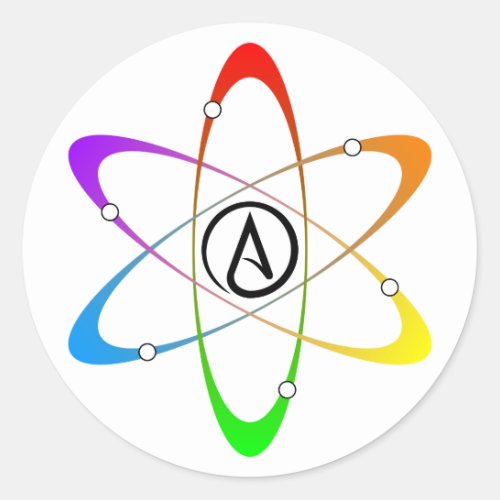 Atheist Atom Symbol Classic Round Sticker