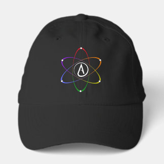 Atheist Atom Symbol Rainbow White Performance Cap