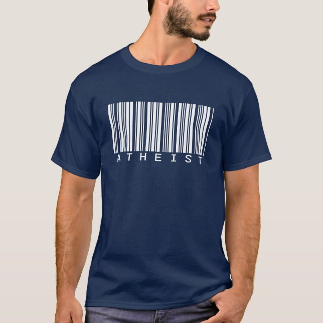 Atheist Barcode T-Shirt for Dark Colors (Front)