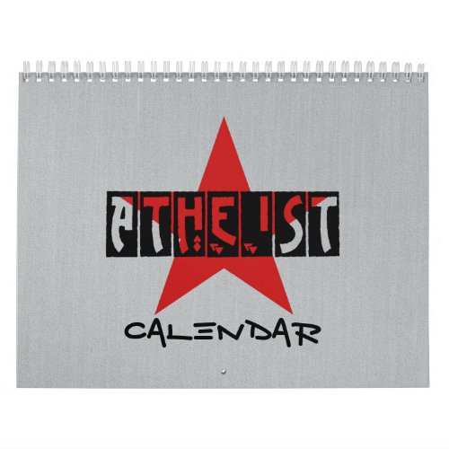 Atheist Black Gray and Red Calendar