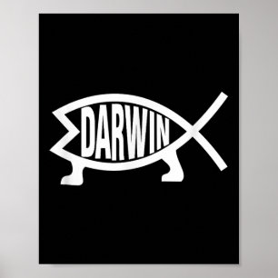 Atheist Charles Darwin Theory Of Evolution Fish Poster