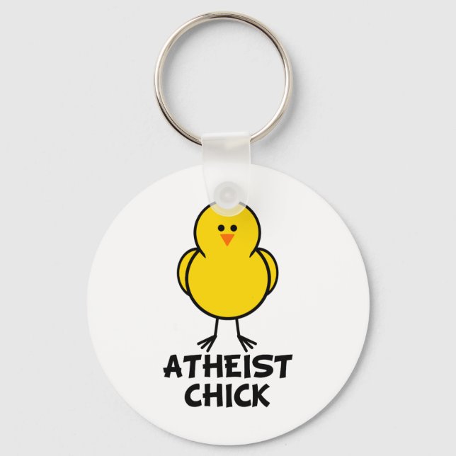 Atheist Chick Keychain (Front)