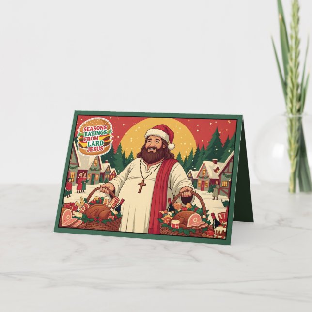 Atheist Christmas card for atheist non-dieters. (Front)