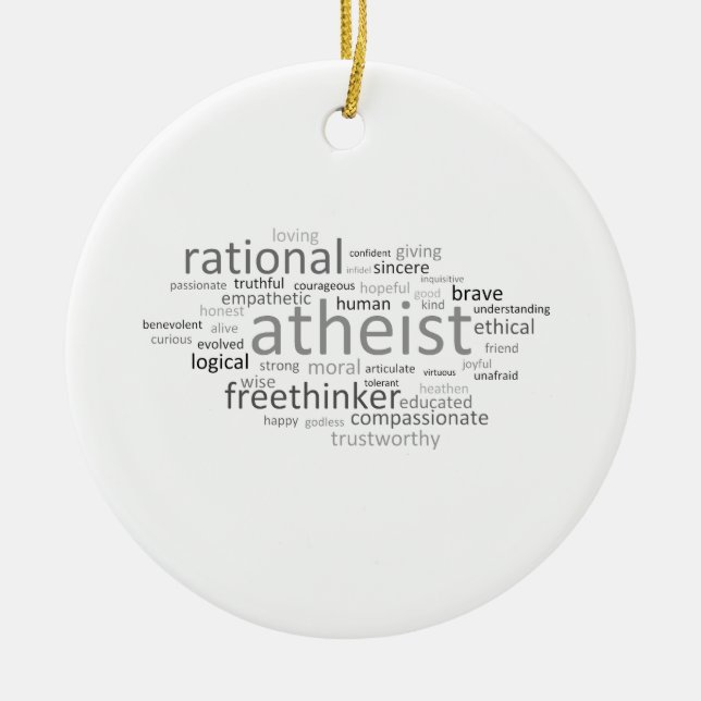 Atheist Cloud Ceramic Ornament (Front)