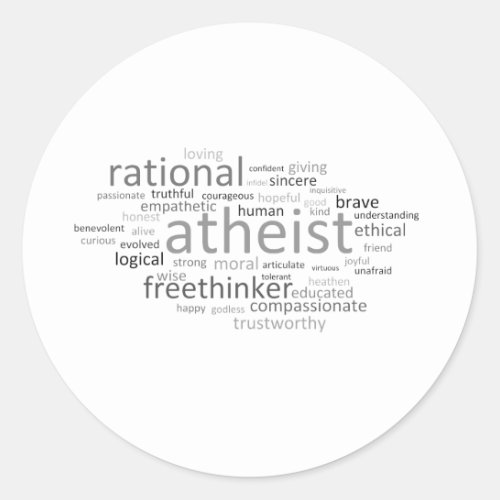 Atheist Cloud Classic Round Sticker