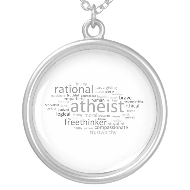 Atheist Cloud Silver Plated Necklace (Front)