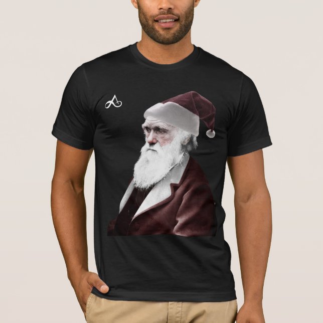 Atheist - Darwin Christmas as Santa Claus T-Shirt (Front)