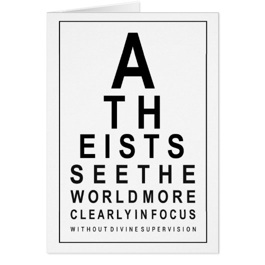 ATHEIST EYE TEST CARDS (Front)