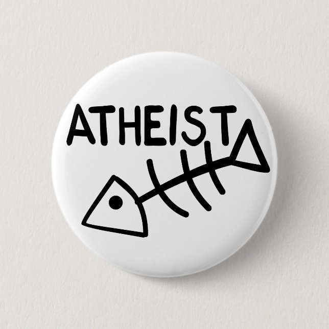 Atheist Fish Pinback Button (Front)