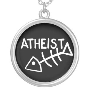 Atheist Fish Silver Plated Necklace