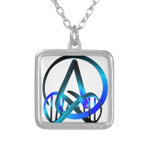 Atheist Forever Blue Silver Plated Necklace