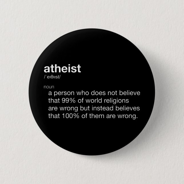 Atheist Funny Definition for Atheist Day Button (Front)