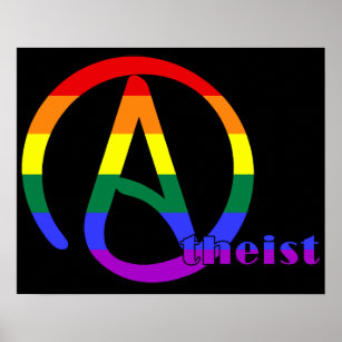 Atheist Gay Pride Flag LGBT+ GSD Identity Belief Poster